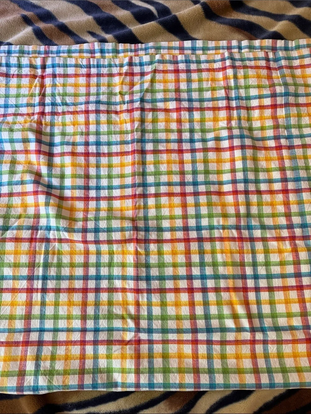 Crate&Barrel Multicolor Plaid Table Cloth